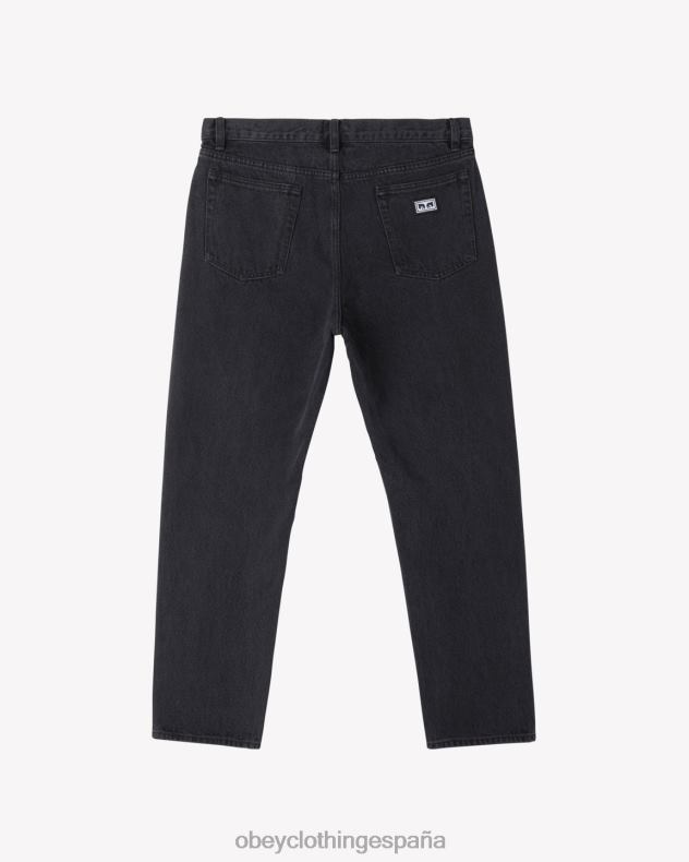 ropa OBEY doblador de mezclilla negro descolorido hombres 0RV2P71