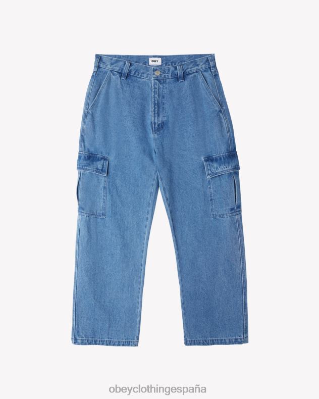 ropa OBEY pantalones cargo de mezclilla bigwig índigo claro hombres 0RV2P84