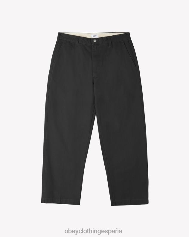 ropa OBEY pantalón chino bigwig negro lavado hombres 0RV2P36