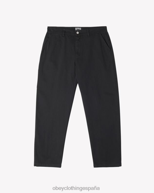 ropa OBEY pantalón de carpintero con pigmentos de trabajo duro pigmento negro hombres 0RV2P53