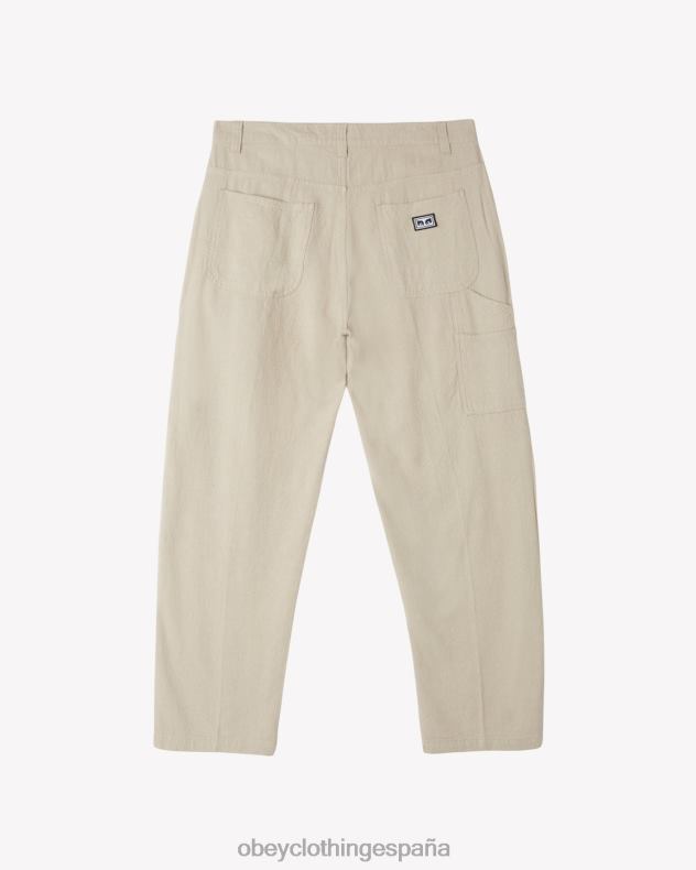 ropa OBEY pantalón de carpintero de lino de trabajo duro avena hombres 0RV2P51