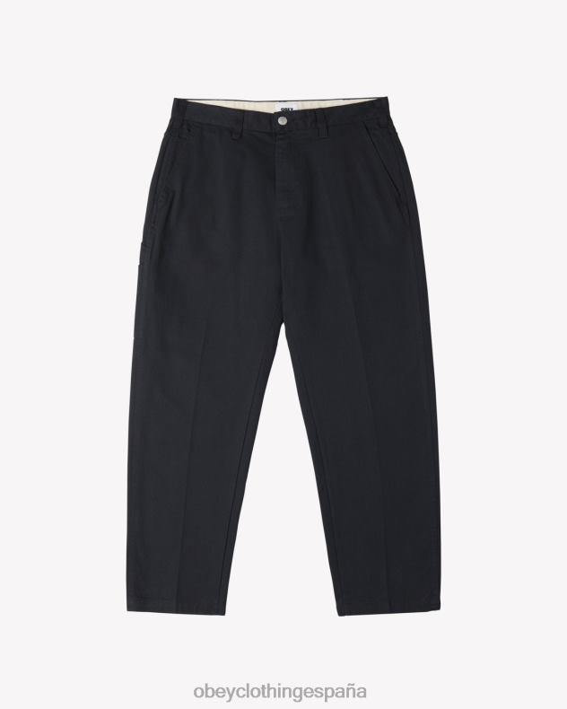 ropa OBEY pantalón de carpintero de trabajo duro negro hombres 0RV2P5