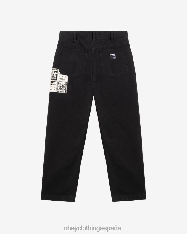 ropa OBEY pantalón de carpintero poster antracita hombres 0RV2P22