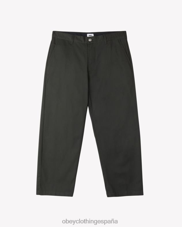 ropa OBEY pantalón de trabajo inundado de trabajo duro negro hombres 0RV2P37