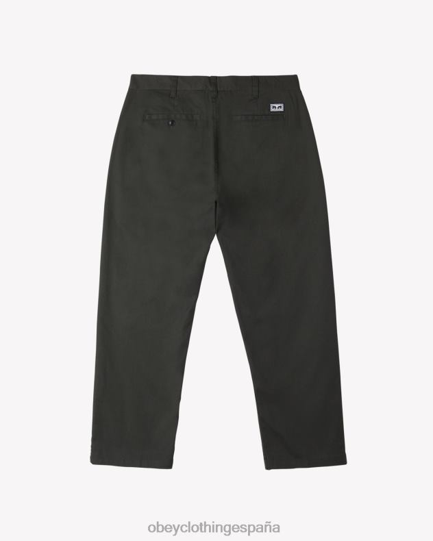 ropa OBEY pantalón de trabajo inundado de trabajo duro negro hombres 0RV2P37