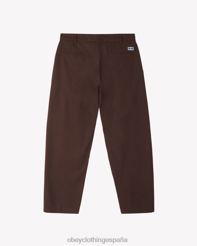 ropa OBEY pantalón plisado fubar java marrón hombres 0RV2P13