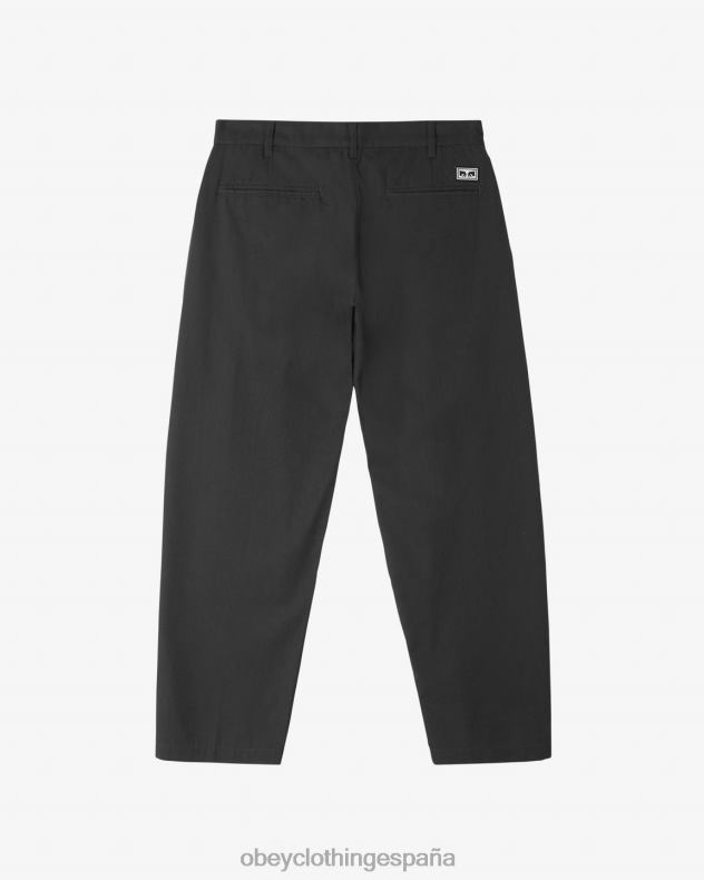 ropa OBEY pantalón plisado fubar negro hombres 0RV2P12