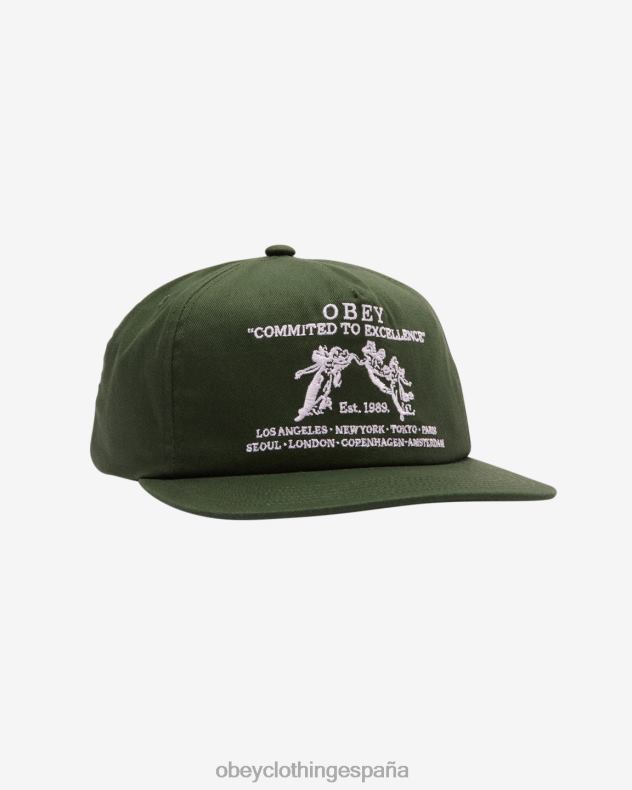 accesorios OBEY gorra snapback de 5 paneles de excelencia cedro oscuro hombres 0RV2P438