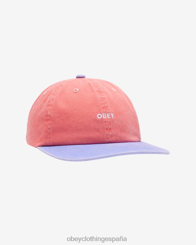 accesorios OBEY pigmento ii tono minúsculas 6 paneles pigmento coral multi hombres 0RV2P411