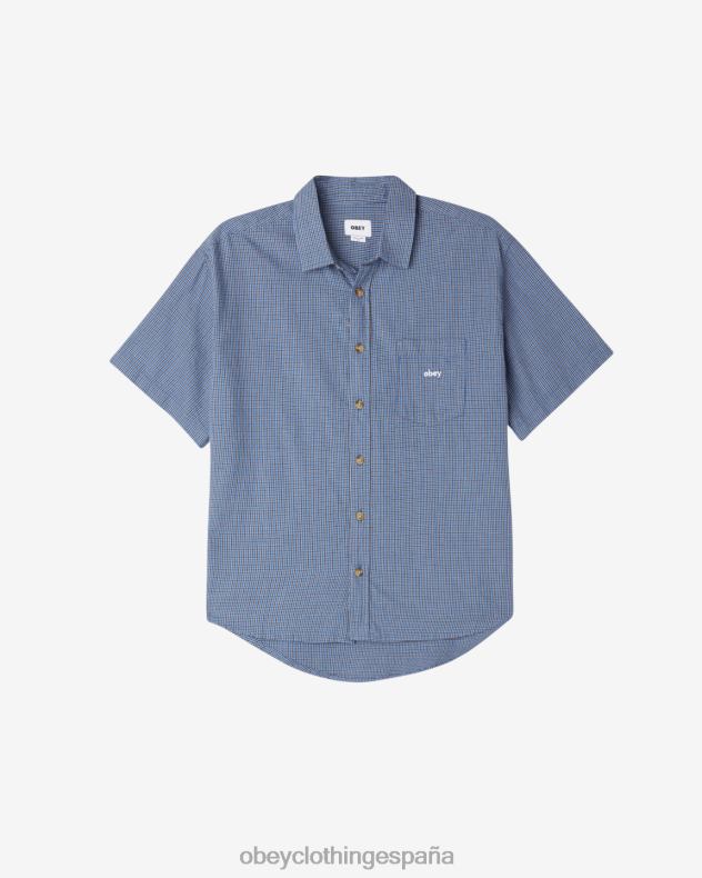 ropa OBEY camisa a prueba de peces gordos corona azul multi hombres 0RV2P149
