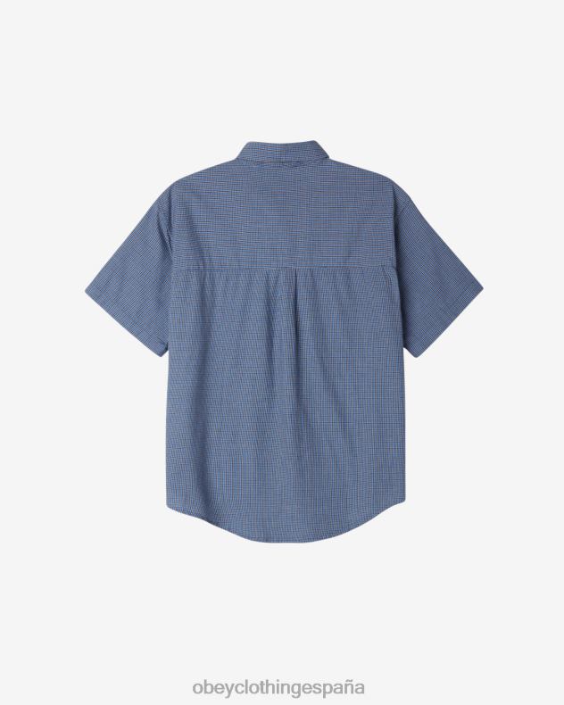 ropa OBEY camisa a prueba de peces gordos corona azul multi hombres 0RV2P149