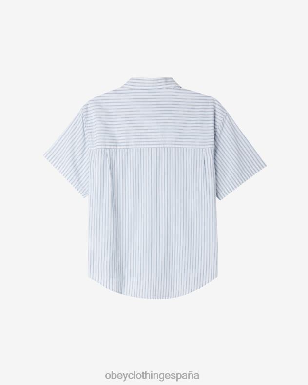 ropa OBEY camisa a rayas de pez gordo bueno gris multi hombres 0RV2P151