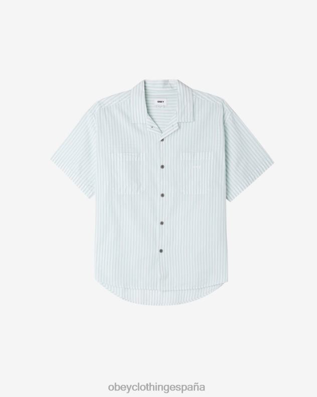 ropa OBEY camisa a rayas de pez gordo spray de surf multi hombres 0RV2P152