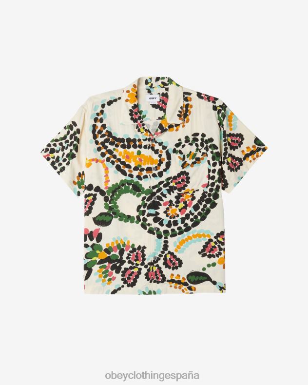 ropa OBEY camisa con lunares paisley humo blanco multi hombres 0RV2P143