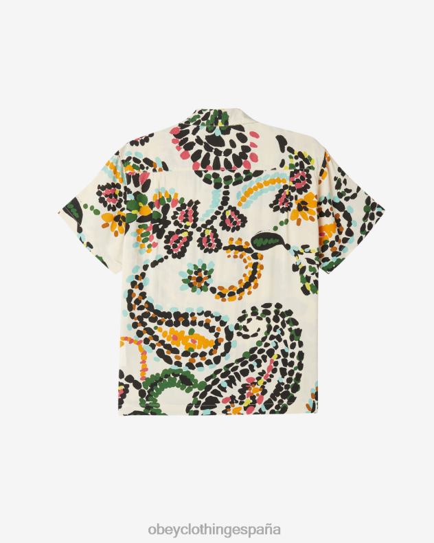ropa OBEY camisa con lunares paisley humo blanco multi hombres 0RV2P143