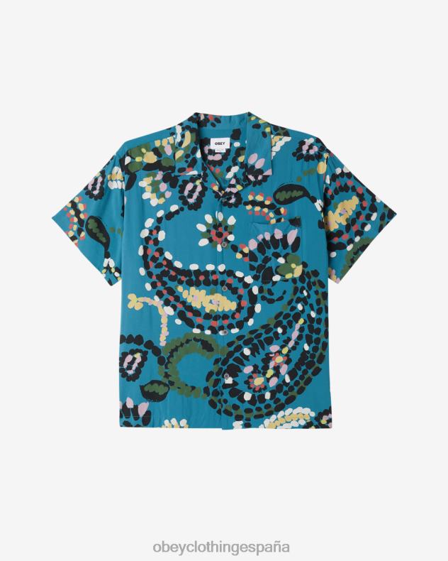 ropa OBEY camisa con lunares paisley mosca del dragón multi hombres 0RV2P142