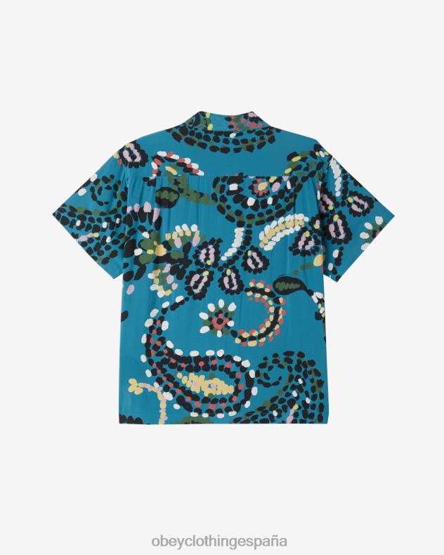 ropa OBEY camisa con lunares paisley mosca del dragón multi hombres 0RV2P142