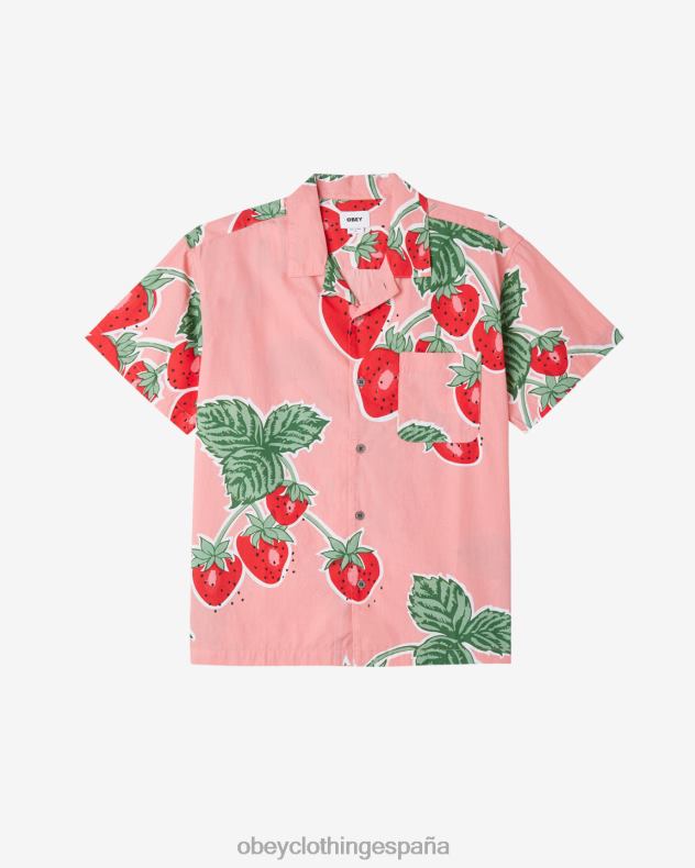 ropa OBEY camisa de bayas jumbo flamenco rosa multi hombres 0RV2P141