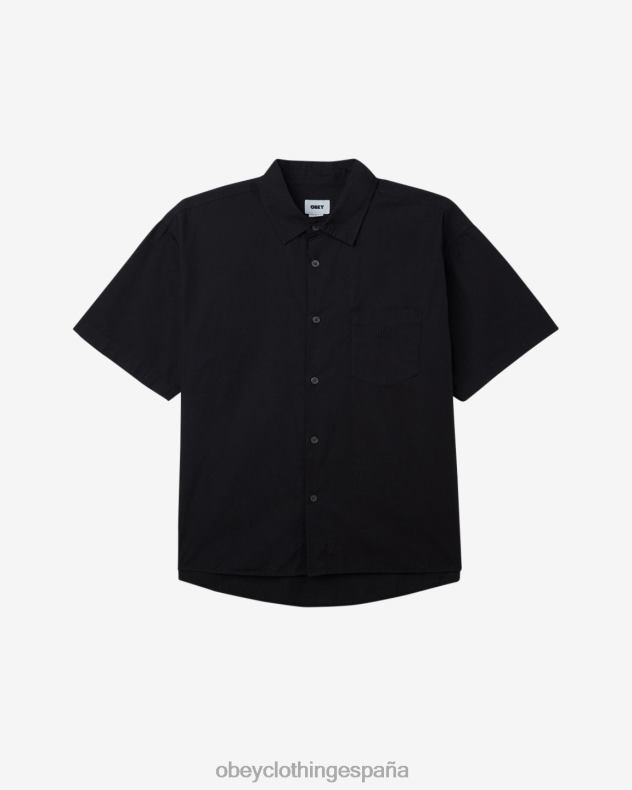 ropa OBEY camisa de pigmento sully pigmento negro vintage hombres 0RV2P146