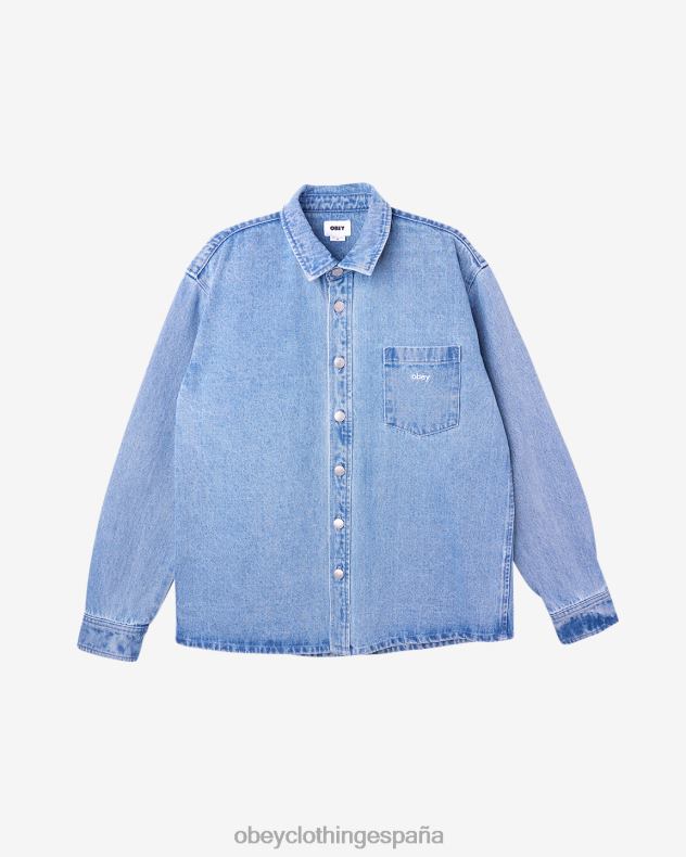 ropa OBEY camisa magnolia índigo claro hombres 0RV2P132