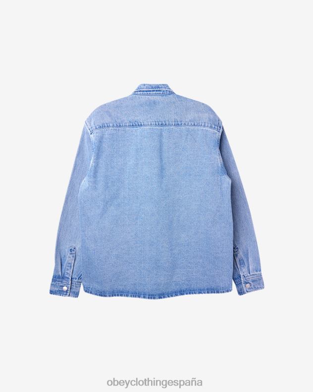 ropa OBEY camisa magnolia índigo claro hombres 0RV2P132