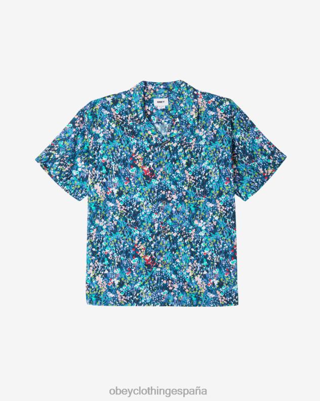 ropa OBEY la camisa del jardin azul verdoso multicolor hombres 0RV2P148