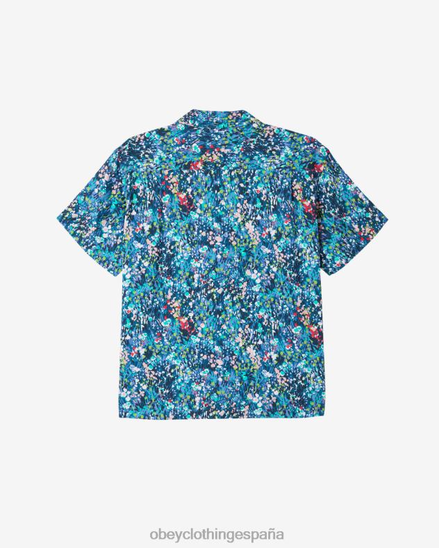 ropa OBEY la camisa del jardin azul verdoso multicolor hombres 0RV2P148