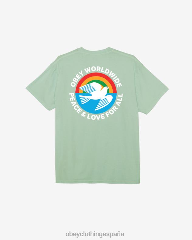 ropa OBEY Camiseta con pigmentos de paz y amor para todos. spray de surf de pigmento hombres 0RV2P372