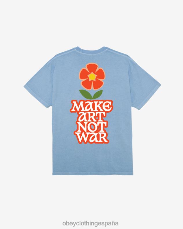 ropa OBEY Haz arte, no guerra, camiseta con pigmento de flores. hortensia pigmento hombres 0RV2P369