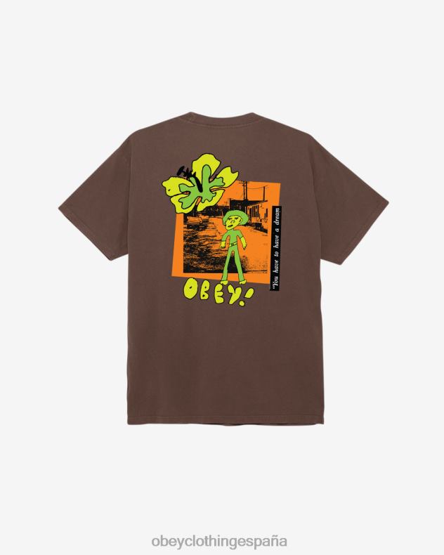 ropa OBEY Tienes que tener una camiseta con pigmento de ensueño. pigmento marrón java hombres 0RV2P364