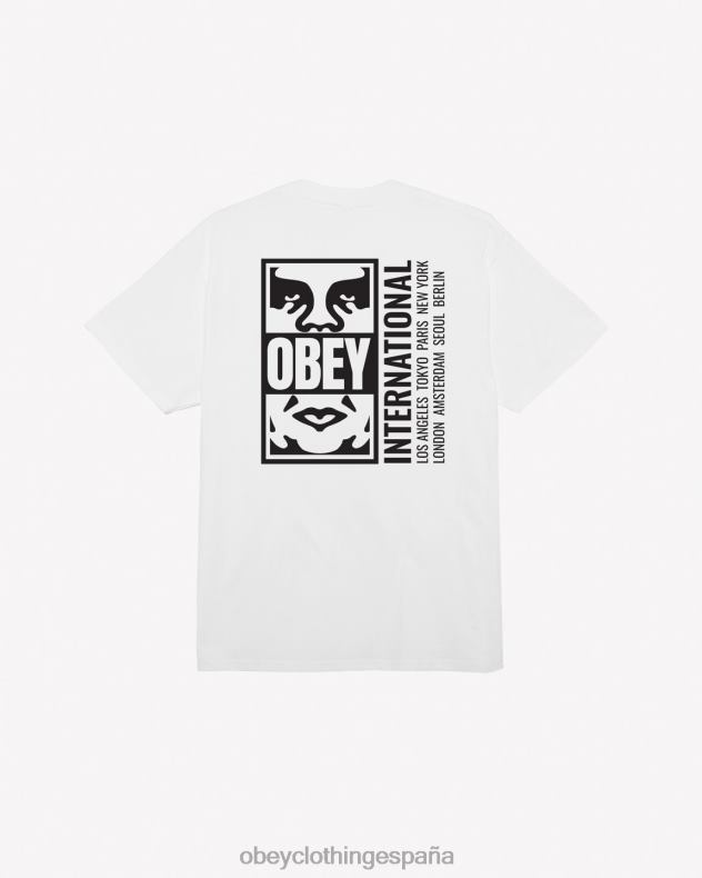ropa OBEY camiseta clásica con icono dividido blanco hombres 0RV2P301