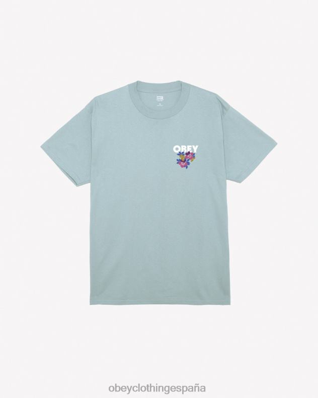 ropa OBEY camiseta clásica con jardín floral buen gris hombres 0RV2P289