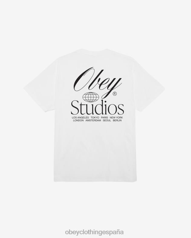 ropa OBEY camiseta clásica de estudios en todo el mundo blanco hombres 0RV2P296