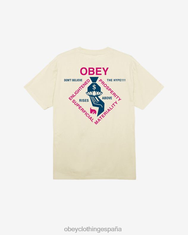 ropa OBEY camiseta clásica espiritualmente rica crema hombres 0RV2P336