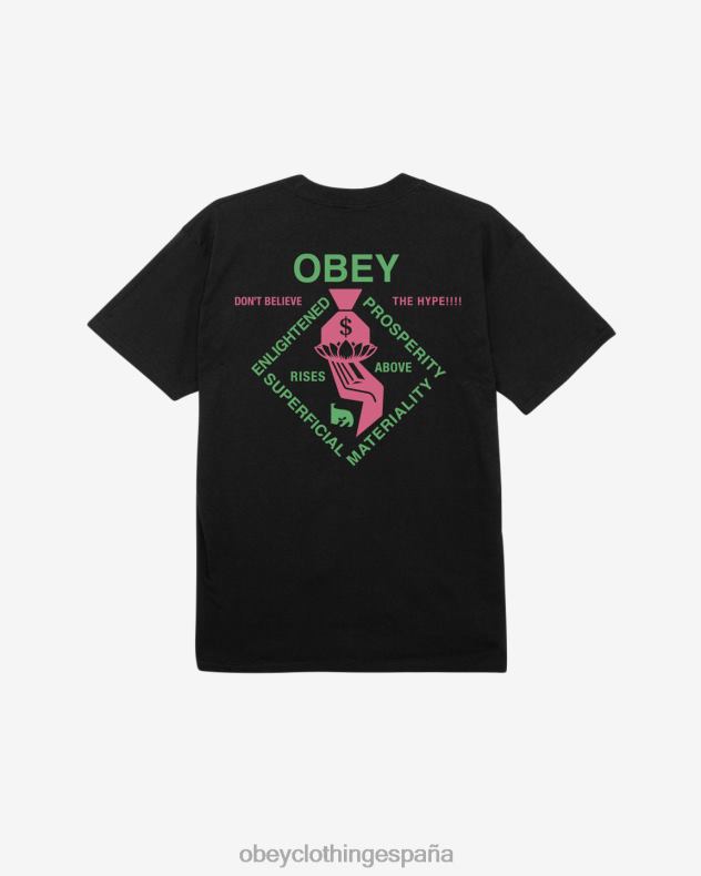 ropa OBEY camiseta clásica espiritualmente rica negro hombres 0RV2P335