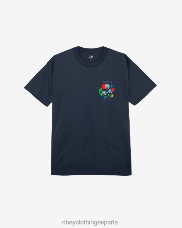 ropa OBEY camiseta clásica flores papeles tijeras Armada hombres 0RV2P320