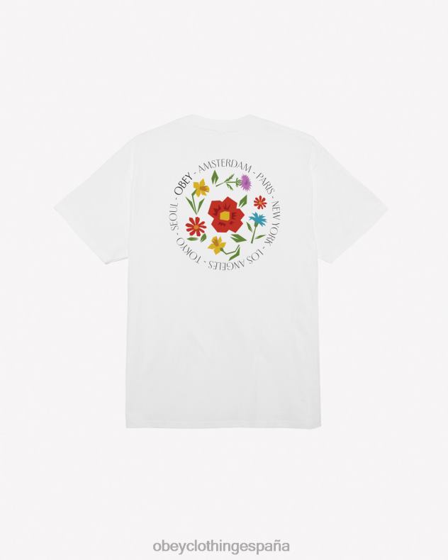 ropa OBEY camiseta clasica flores de la ciudad blanco hombres 0RV2P303
