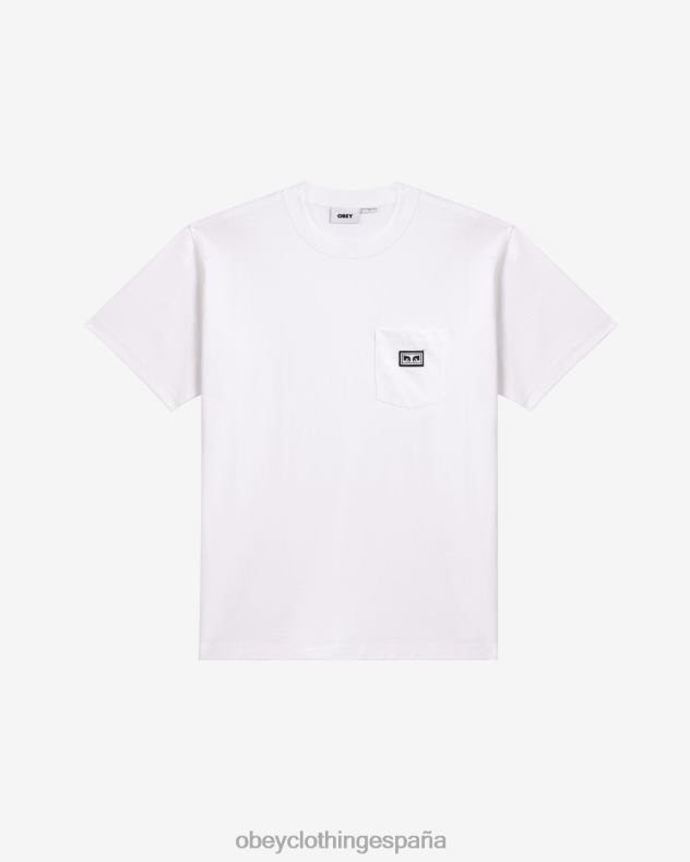 ropa OBEY camiseta con bolsillo y ojos de est. works blanco hombres 0RV2P101