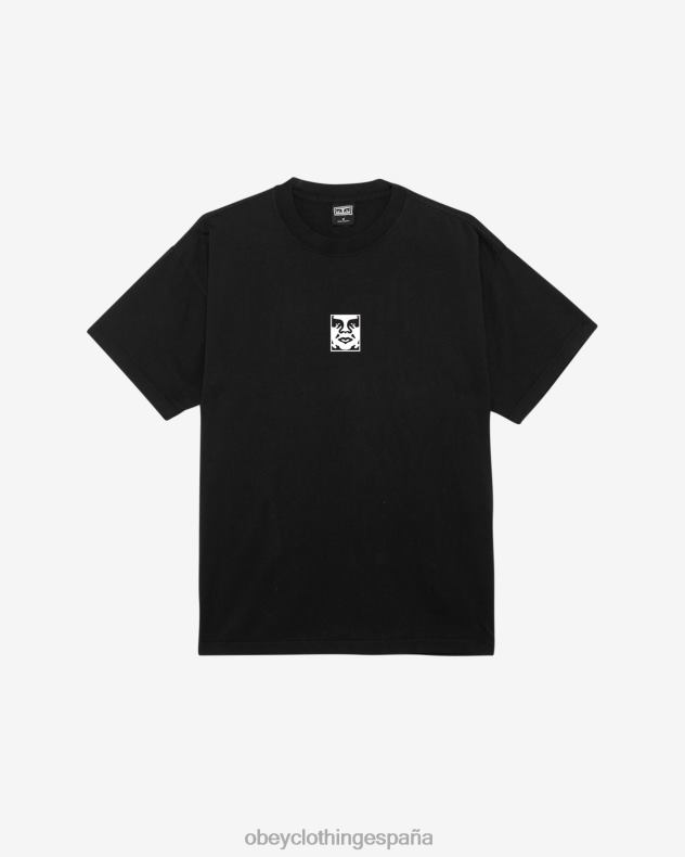 ropa OBEY camiseta con icono de peso pesado negro azabache hombres 0RV2P277