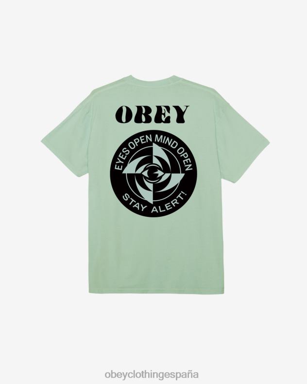 ropa OBEY camiseta con pigmento mantente alerta spray de surf de pigmento hombres 0RV2P368