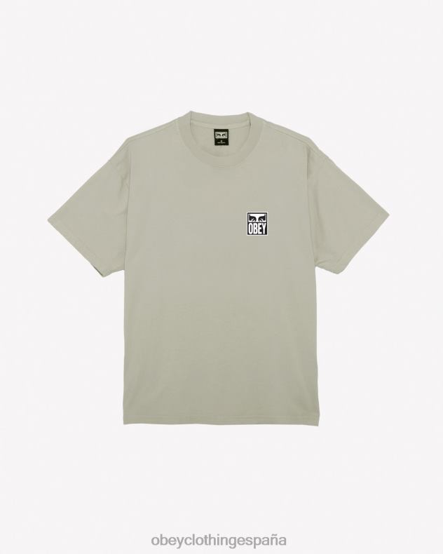 ropa OBEY camiseta de peso pesado Eyes Icon II Gris plateado hombres 0RV2P274
