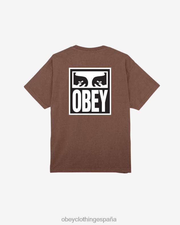 ropa OBEY camiseta de peso pesado Eyes Icon II sepia hombres 0RV2P273