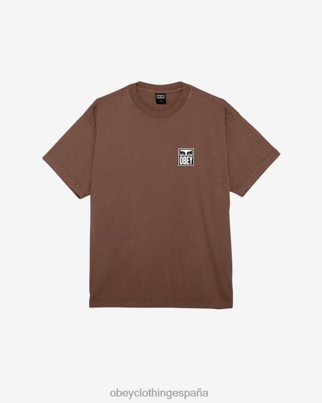 ropa OBEY camiseta de peso pesado Eyes Icon II sepia hombres 0RV2P273