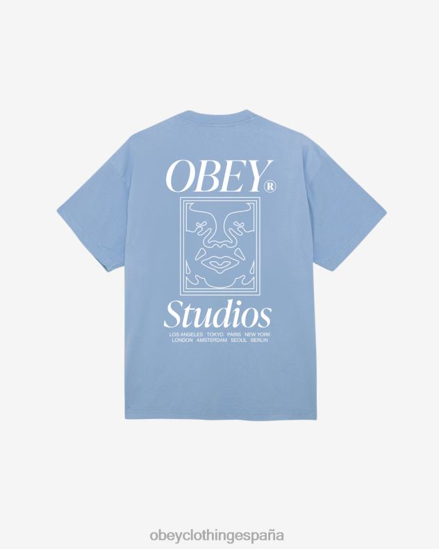 ropa OBEY camiseta de peso pesado con icono de estudios hortensia hombres 0RV2P374
