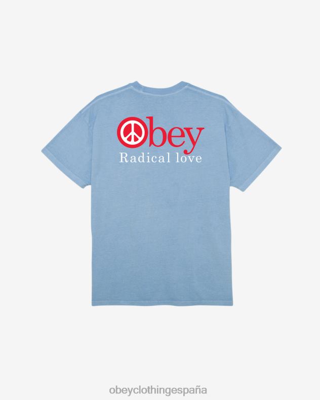 ropa OBEY camiseta de pigmento de amor radical hortensia pigmento hombres 0RV2P367