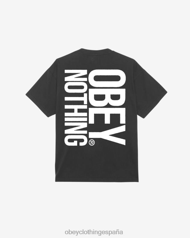 ropa OBEY camiseta nada pesada negro antiguo hombres 0RV2P391