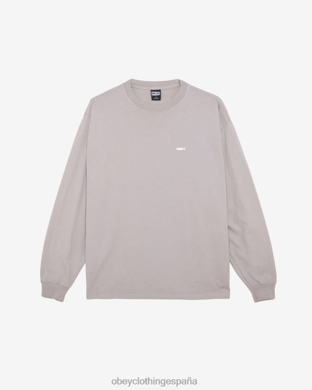 ropa OBEY camiseta negrita iii pesada ls Gris plateado hombres 0RV2P283