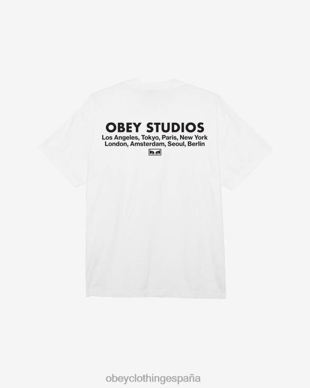 ropa OBEY camiseta pesada Studios Eye blanco hombres 0RV2P389