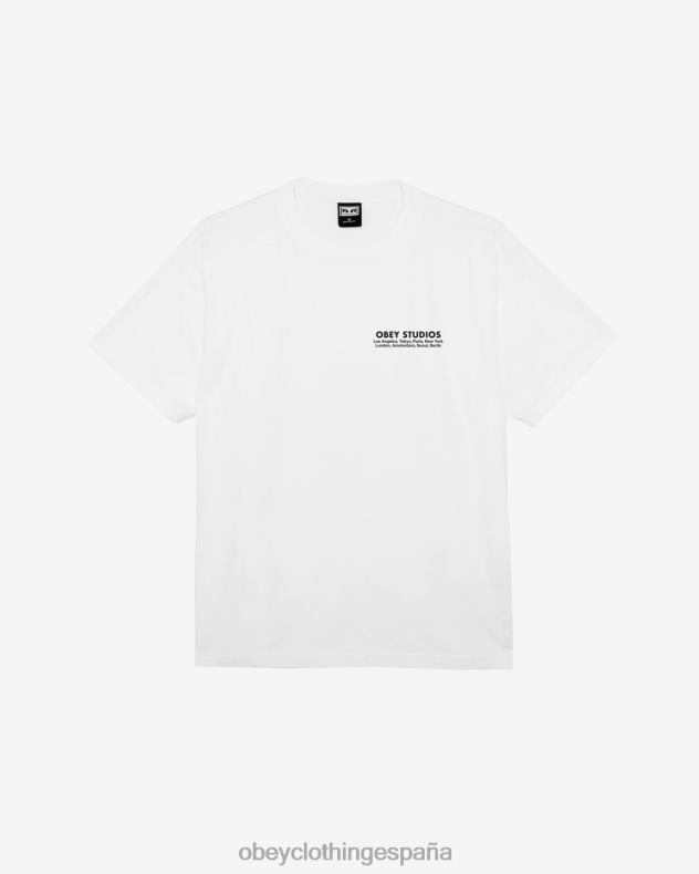 ropa OBEY camiseta pesada Studios Eye blanco hombres 0RV2P389