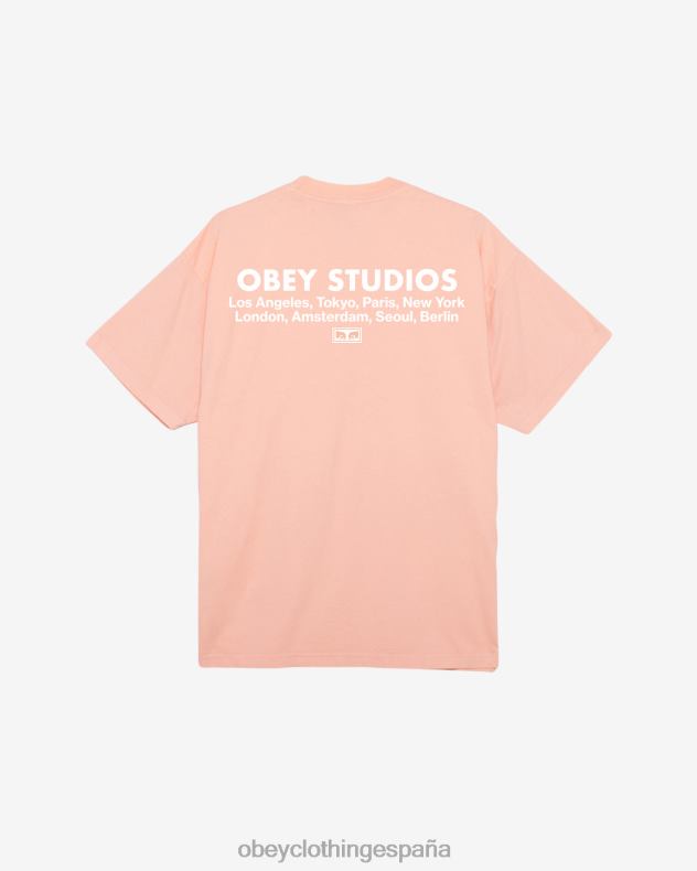 ropa OBEY camiseta pesada Studios Eye parfait de durazno hombres 0RV2P388